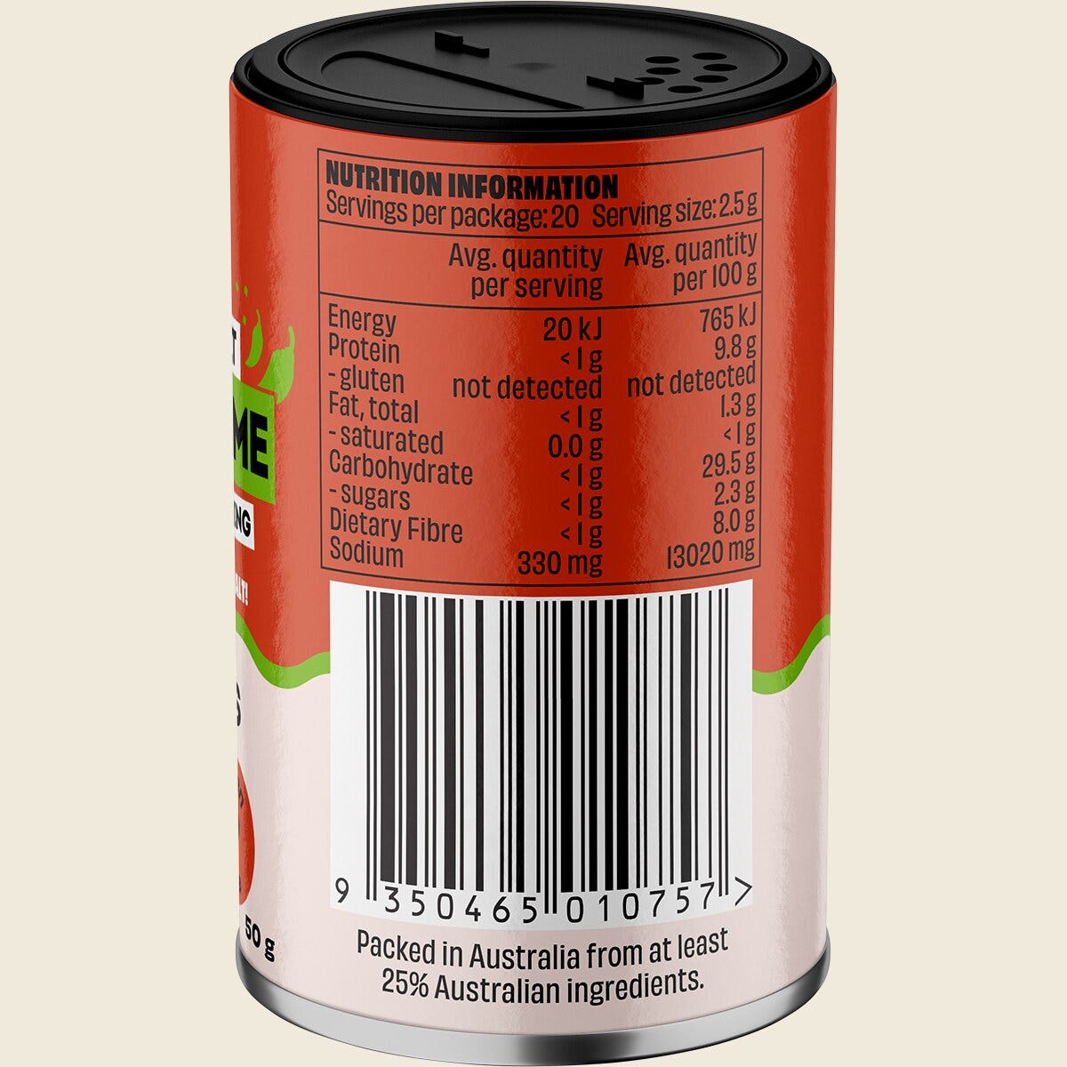 Mingle Chilli & Lime All Natural Seasoning 50g right side