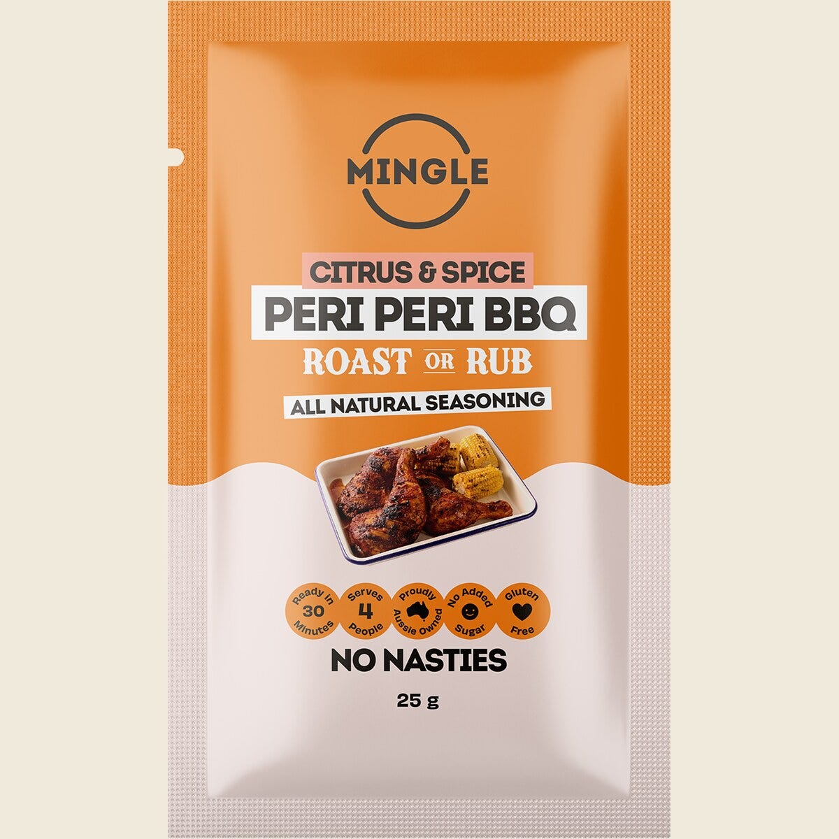 Mingle Peri Peri BBQ Roast Or Rub All Natural Seasoning 12x25g