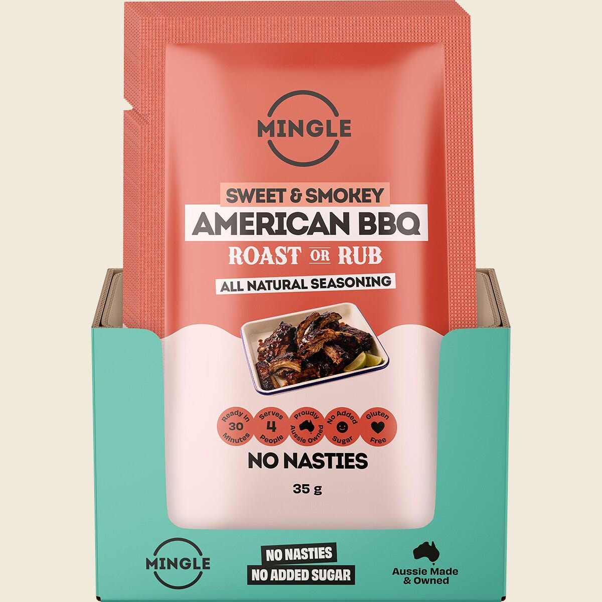 Mingle American BBQ Roast Or Rub All Natural Seasoning 12x35g