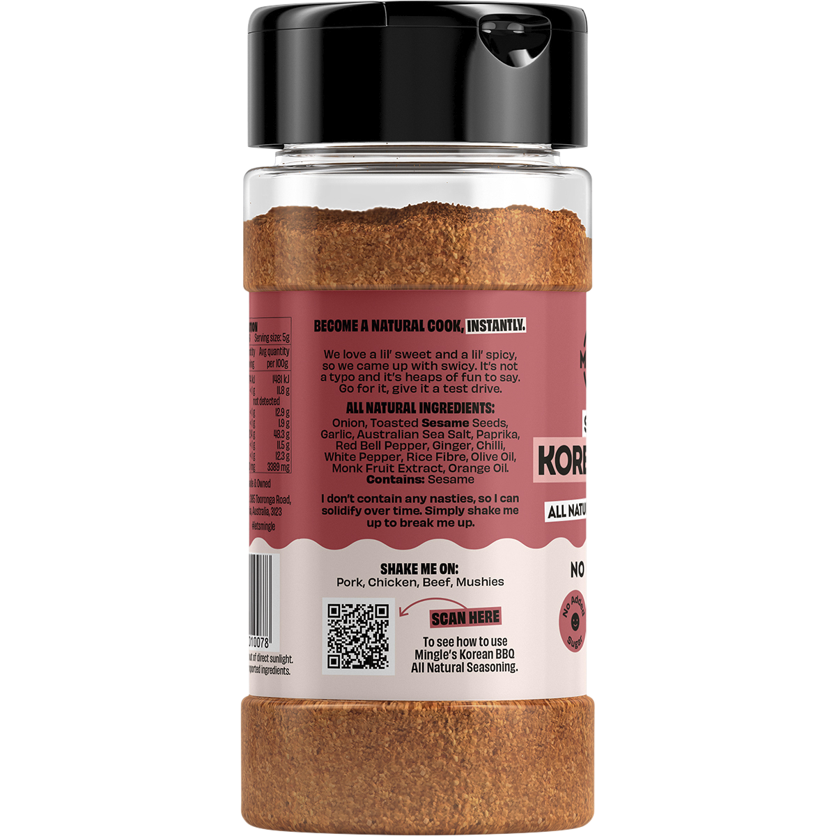 Mingle Korean BBQ All Natural Seasoning 130g left side