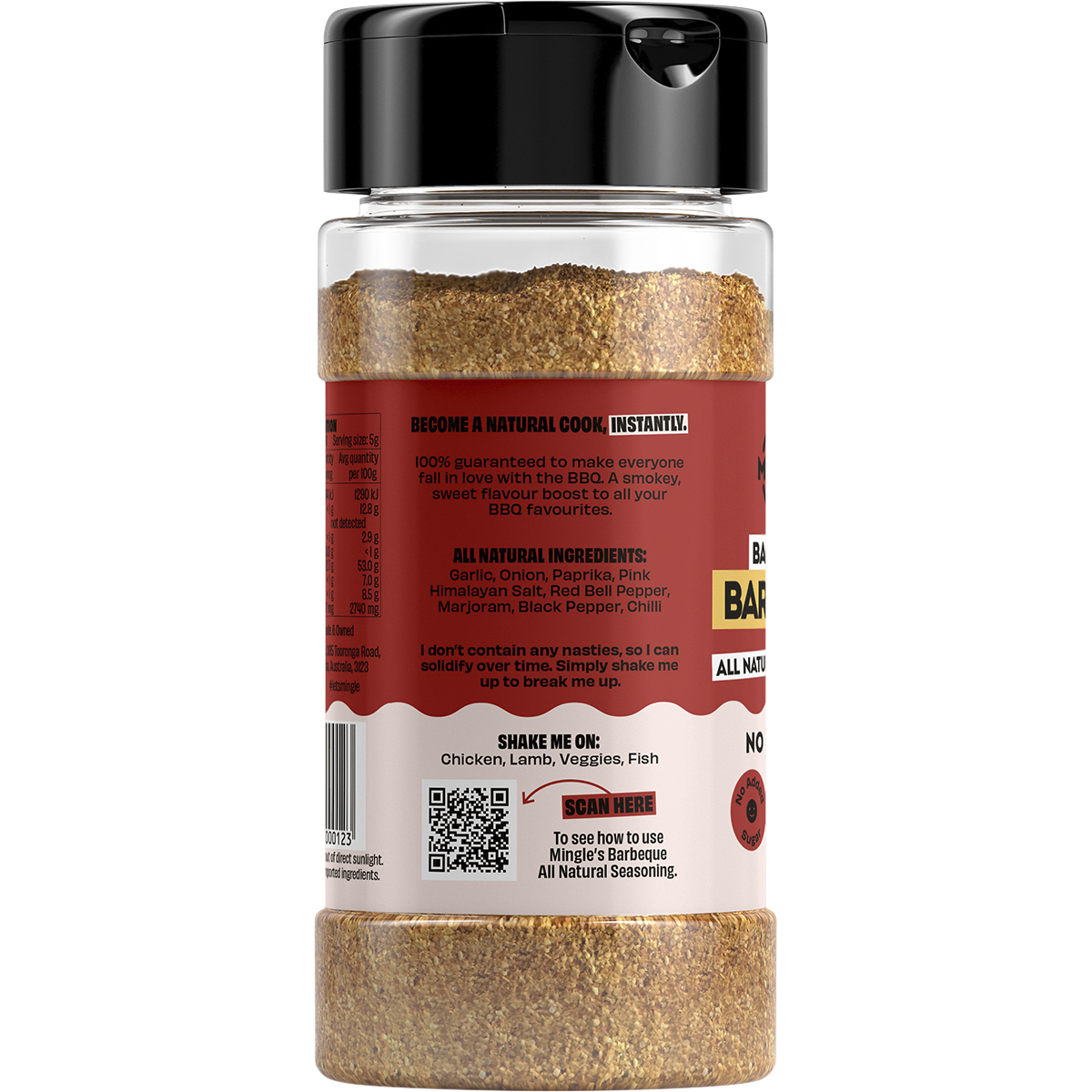 Mingle Backyard Barbeque All Natural Seasoning 140g left side