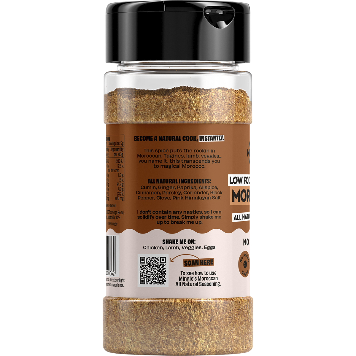 Mingle Moroccan All Natural Seasoning 110g left side