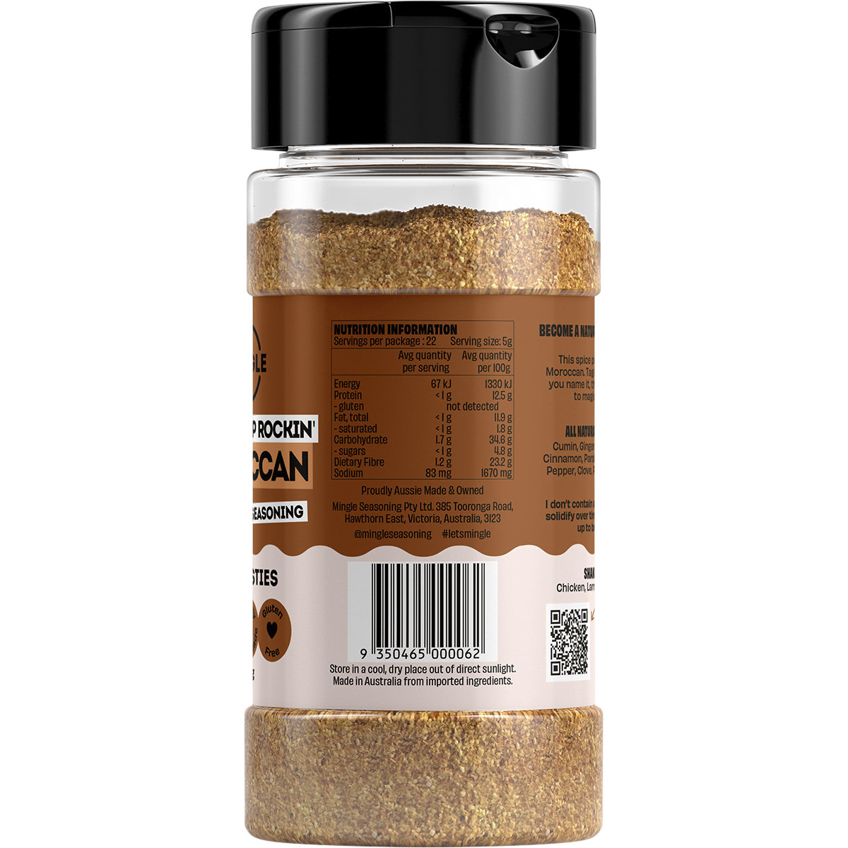 Mingle Moroccan All Natural Seasoning 110g right side
