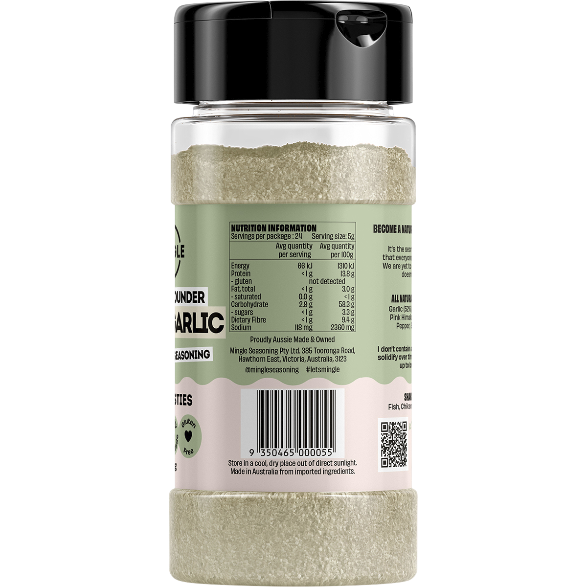 Mingle Dill & Garlic All Natural Seasoning 120g right side