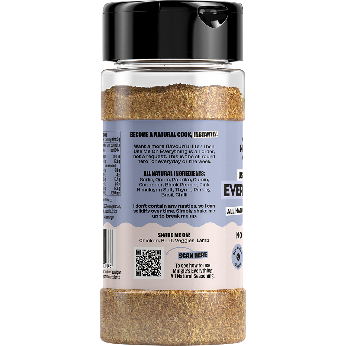 Mingle Use Me On Everything All Natural Seasoning 130g left side