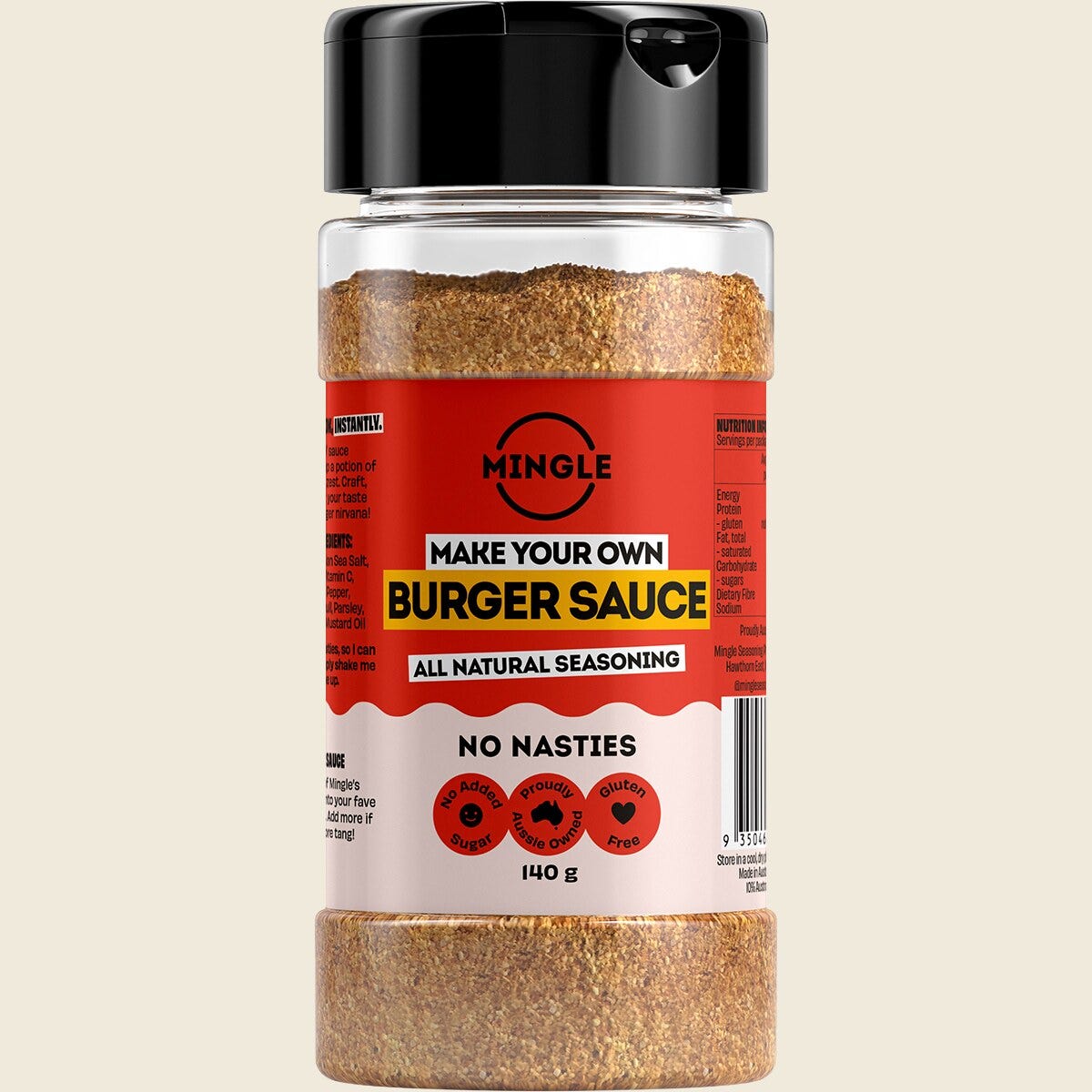 Mingle Burger Sauce All Natural Seasoning 140g Front