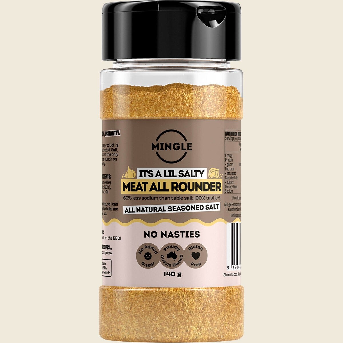 Mingle Meat All Rounder All Natural Seasoned Salt 140g Front