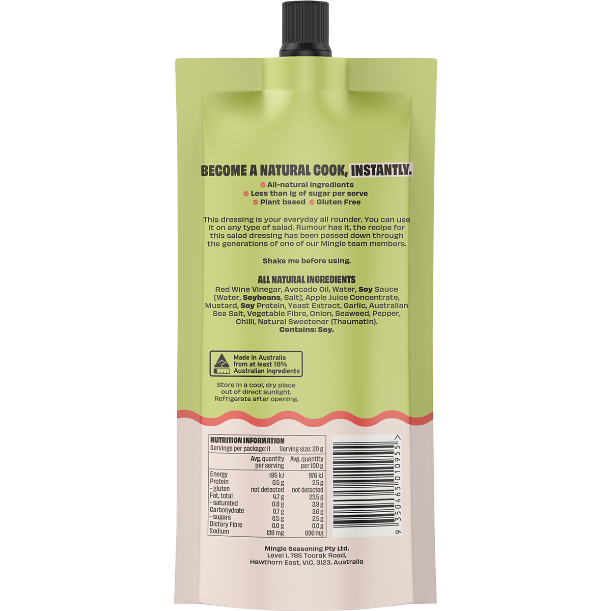 Mingle Everything All Natural Salad Dressing 220g back