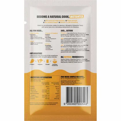 Mingle Smokey Chipotle Tacos All Natural Recipe Base 12x30g