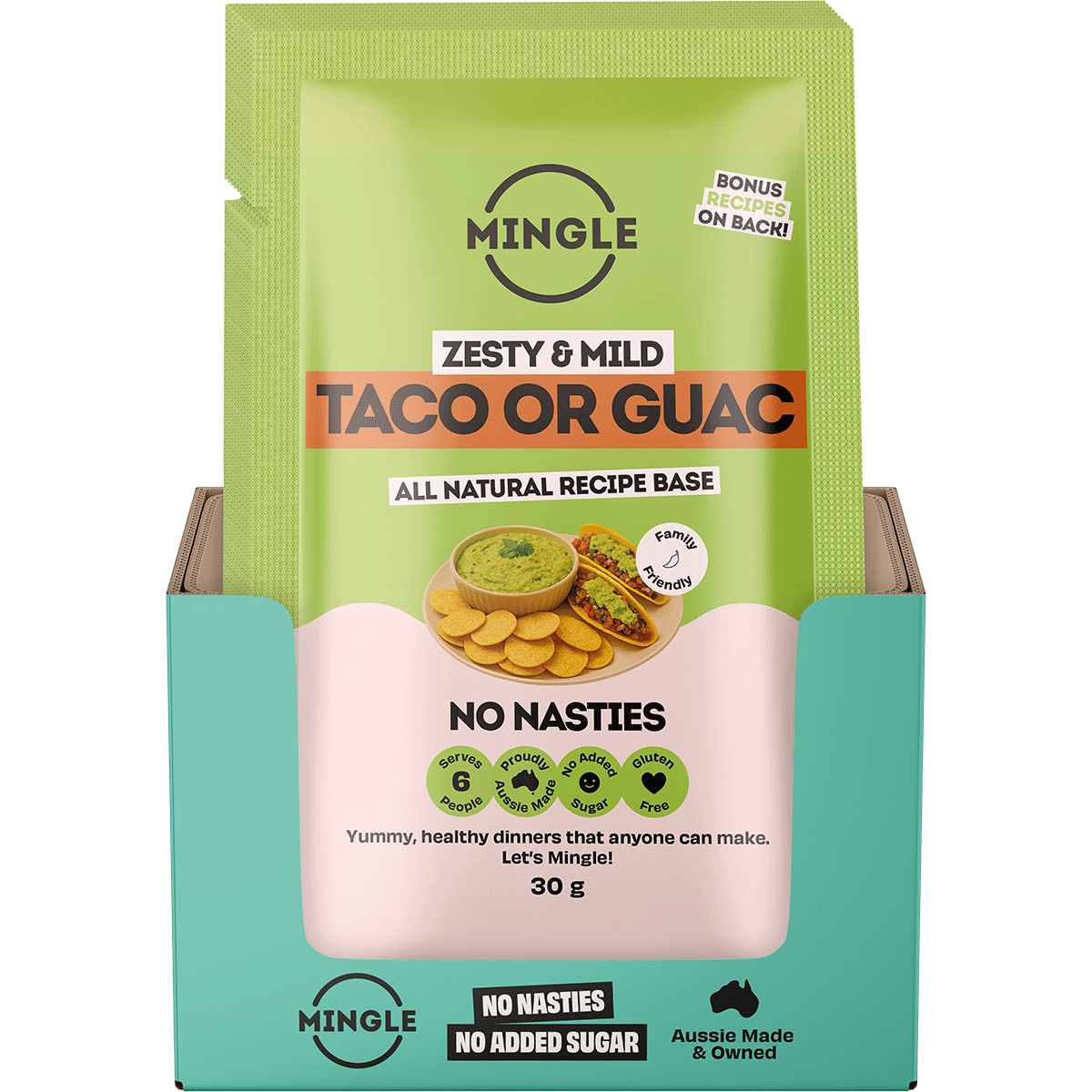 Mingle Taco or Guac All Natural Recipe Base 30g display