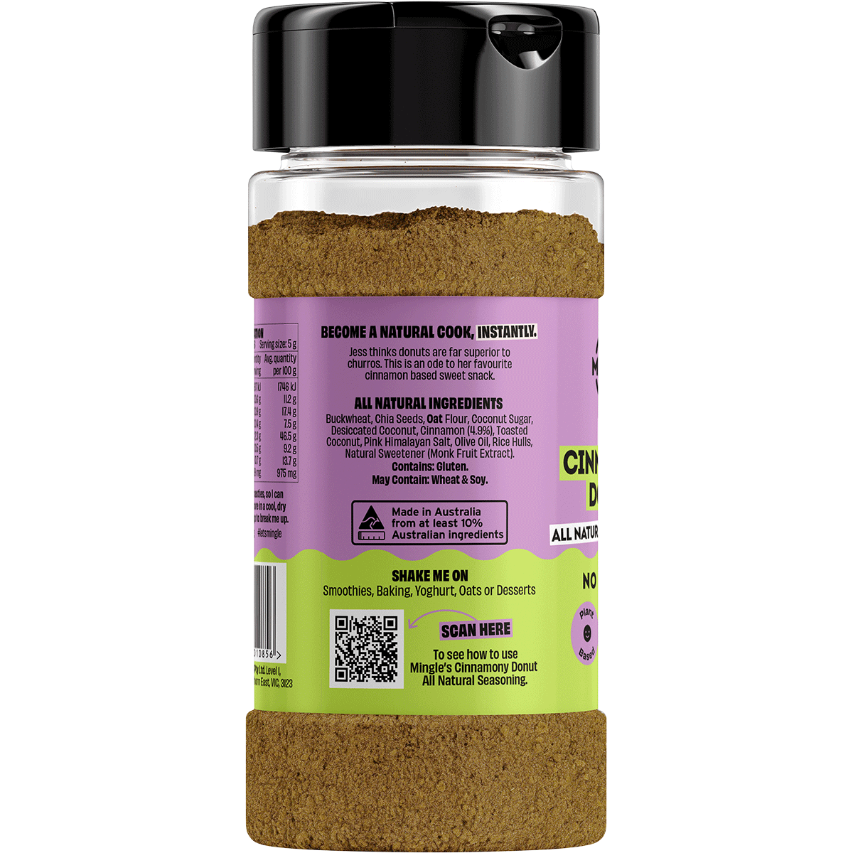Mingle Jess' Cinnamony Donut All Natural Sweet Topper 130g left side