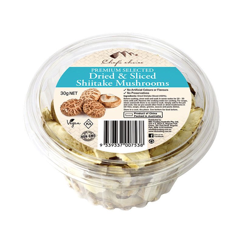 Chef's Choice Dried & Sliced Hana Donko Shiitake Mushrooms 30g