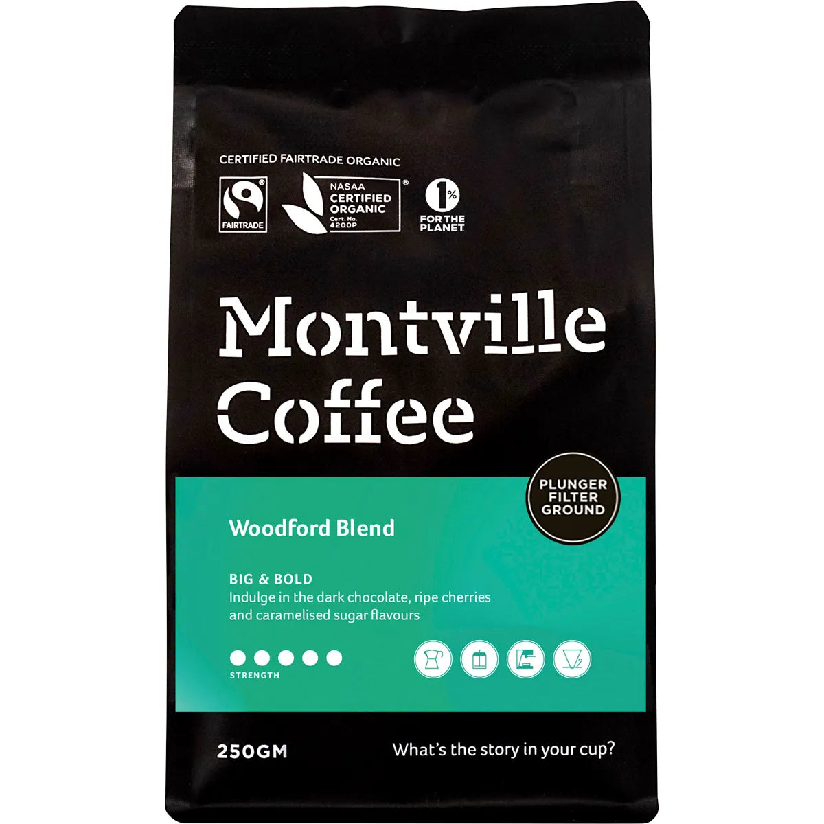 Montville Coffee Woodford Blend Plunger (Ground)