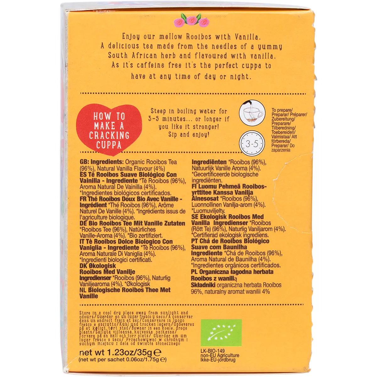 Ministry of Tea Organic Mellow Rooibos with Vanilla Tea Bags 20pk