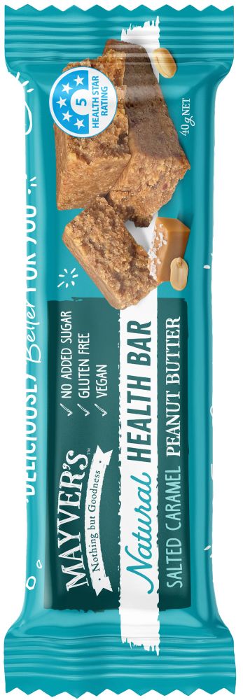 Mayver's Natural Health Bars- Salted Caramel 40g x15