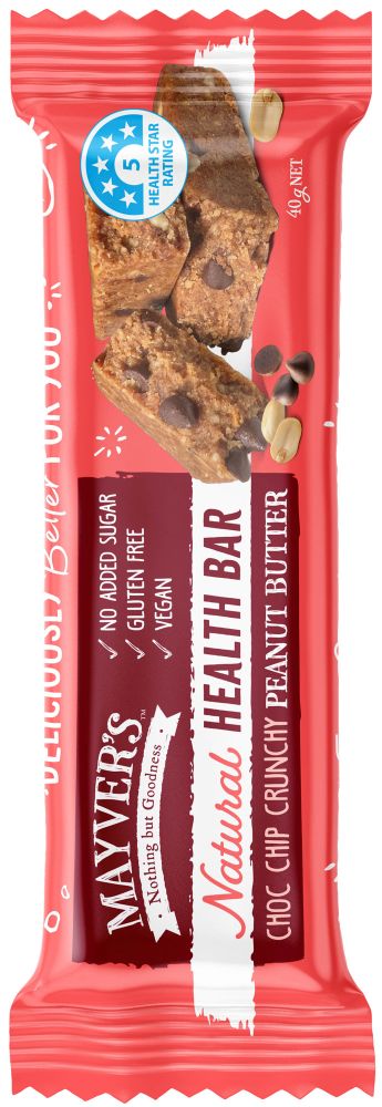Mayver's Natural Health Bars-Choco Chip 40g x15