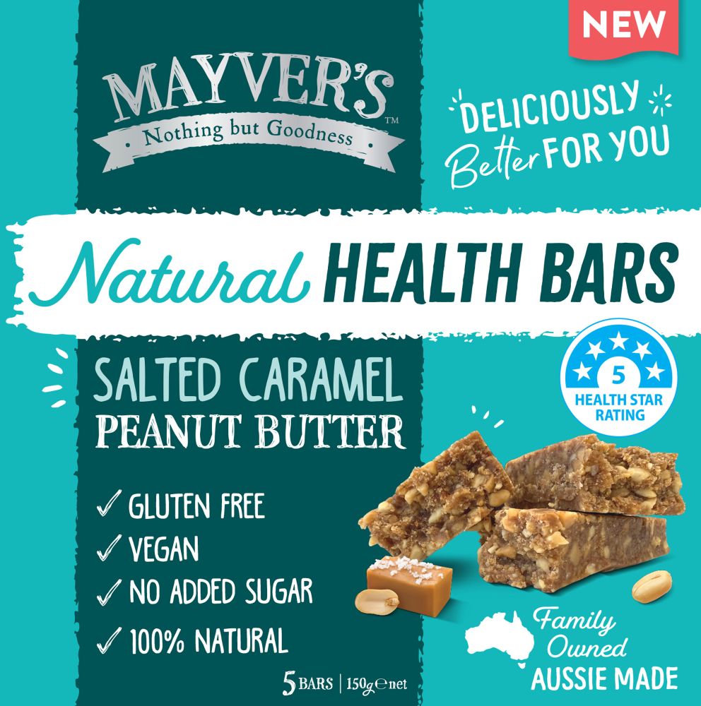 Mayver's Natural Health Bars-Salted Caramel 150g x6