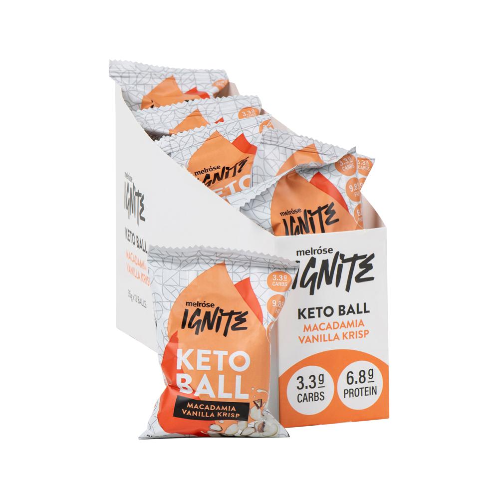 Melrose Ignite Keto Ball Macadamia Vanilla Krisp 35g x 12
