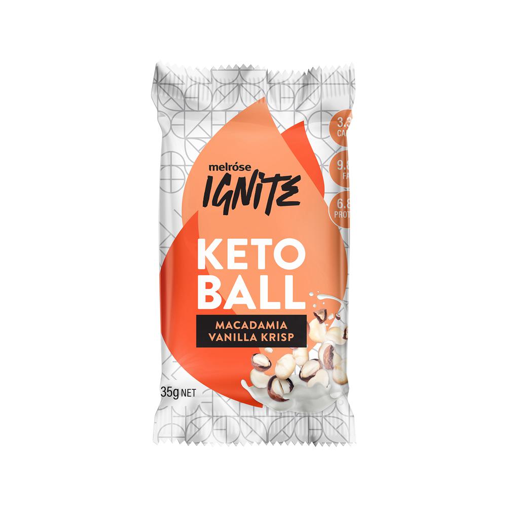 Melrose Ignite Keto Ball Macadamia Vanilla Krisp 35g x 12