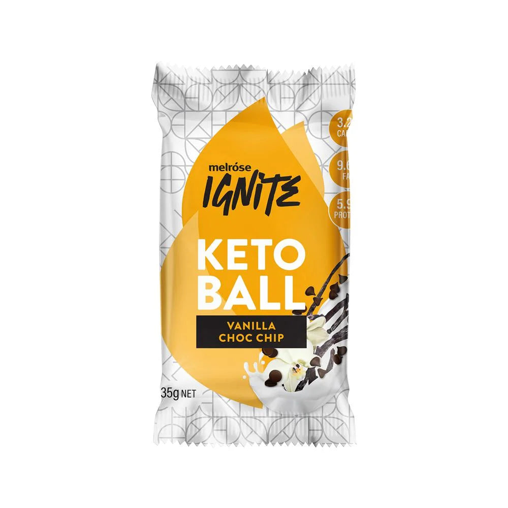 Melrose Ignite Keto Ball Vanilla Choc Chip 35g x 12