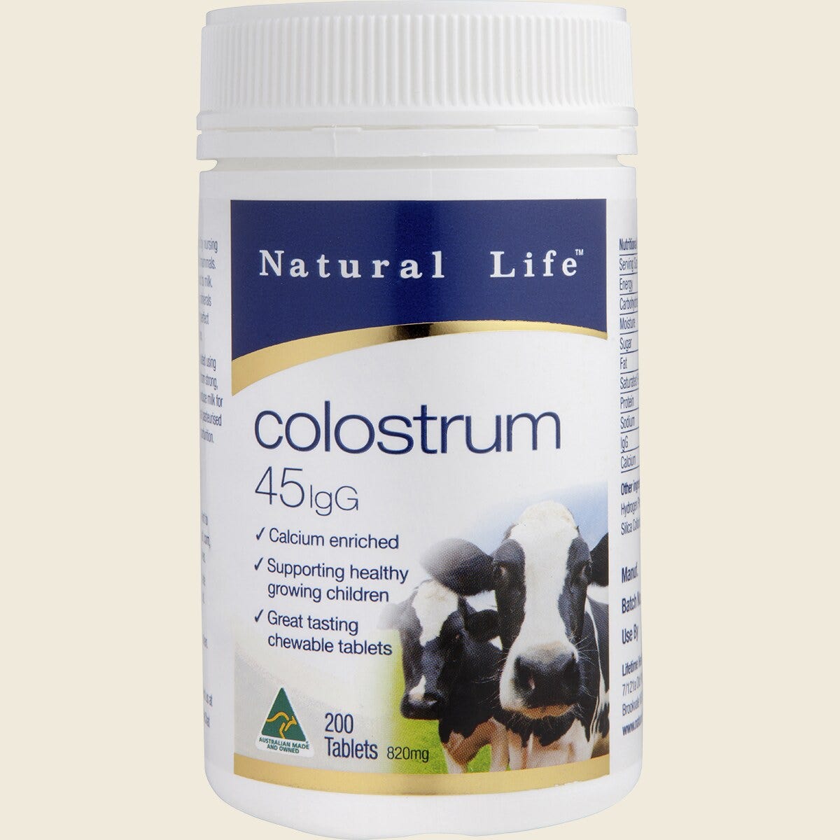 Natural Life Colostrum 45mg IgG 200 Capsules