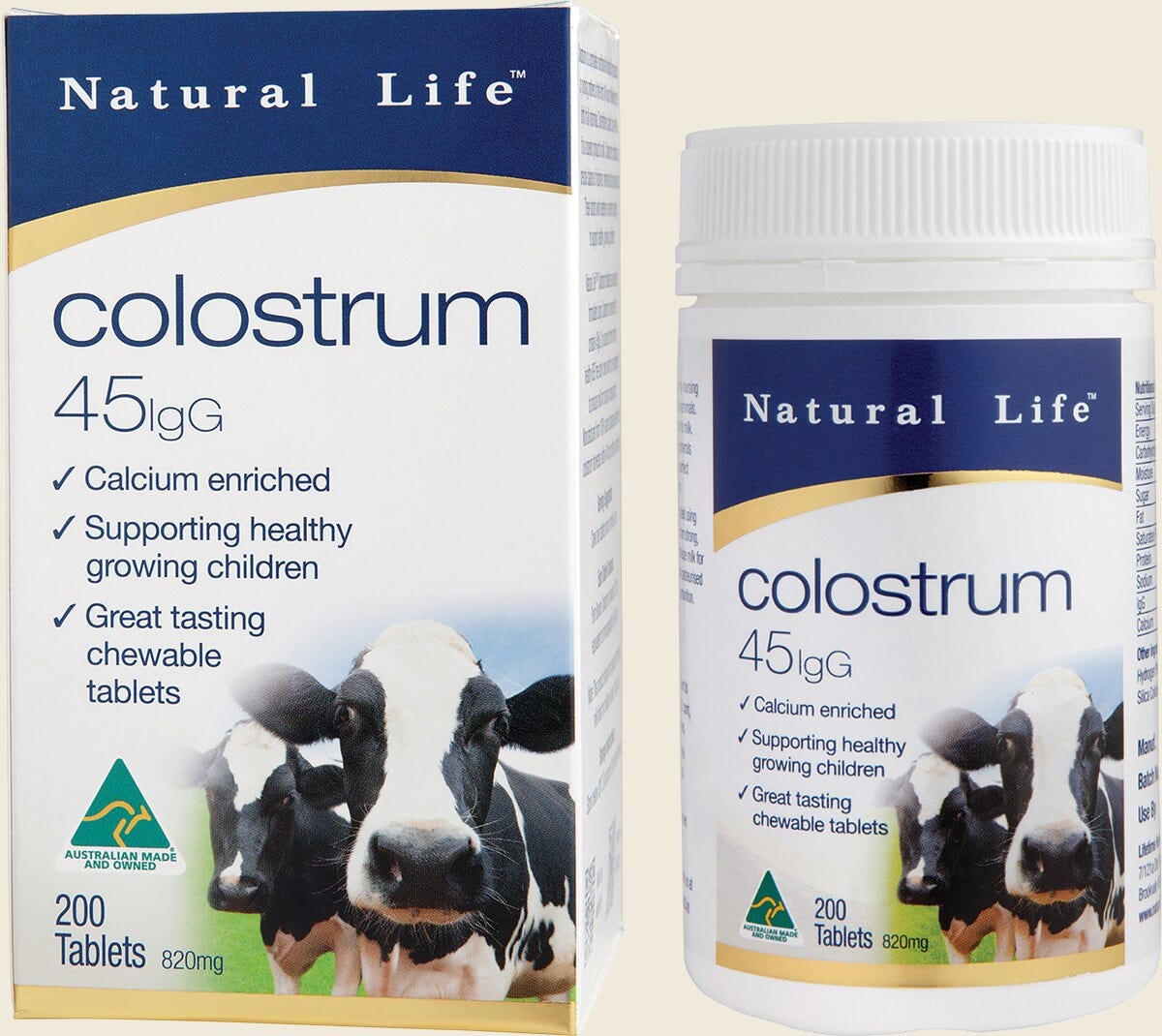 Natural Life Colostrum 45mg IgG 200 Capsules