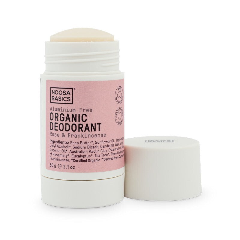 Noosa Basics Certified Organic Deodorant Stick Rose & Frankincense 60g