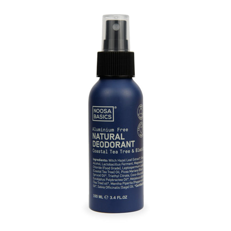 Noosa Basics Certified Organic Natural Deodorant Spray Coastal Tea Tree & Black Spruce 100ml
