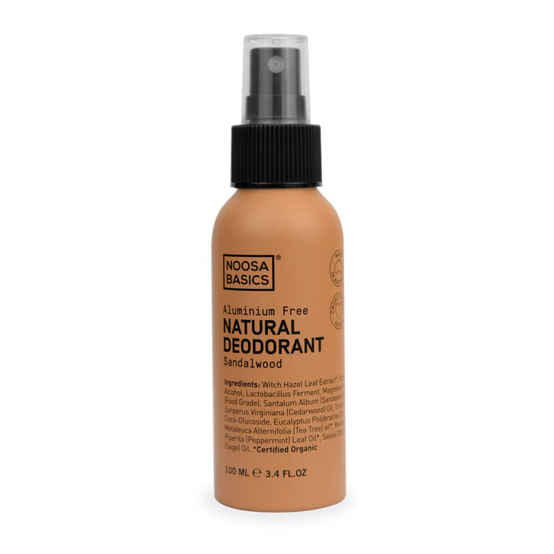 Noosa Basics Certified Organic Natural Deodorant Spray Sandalwood 100ml