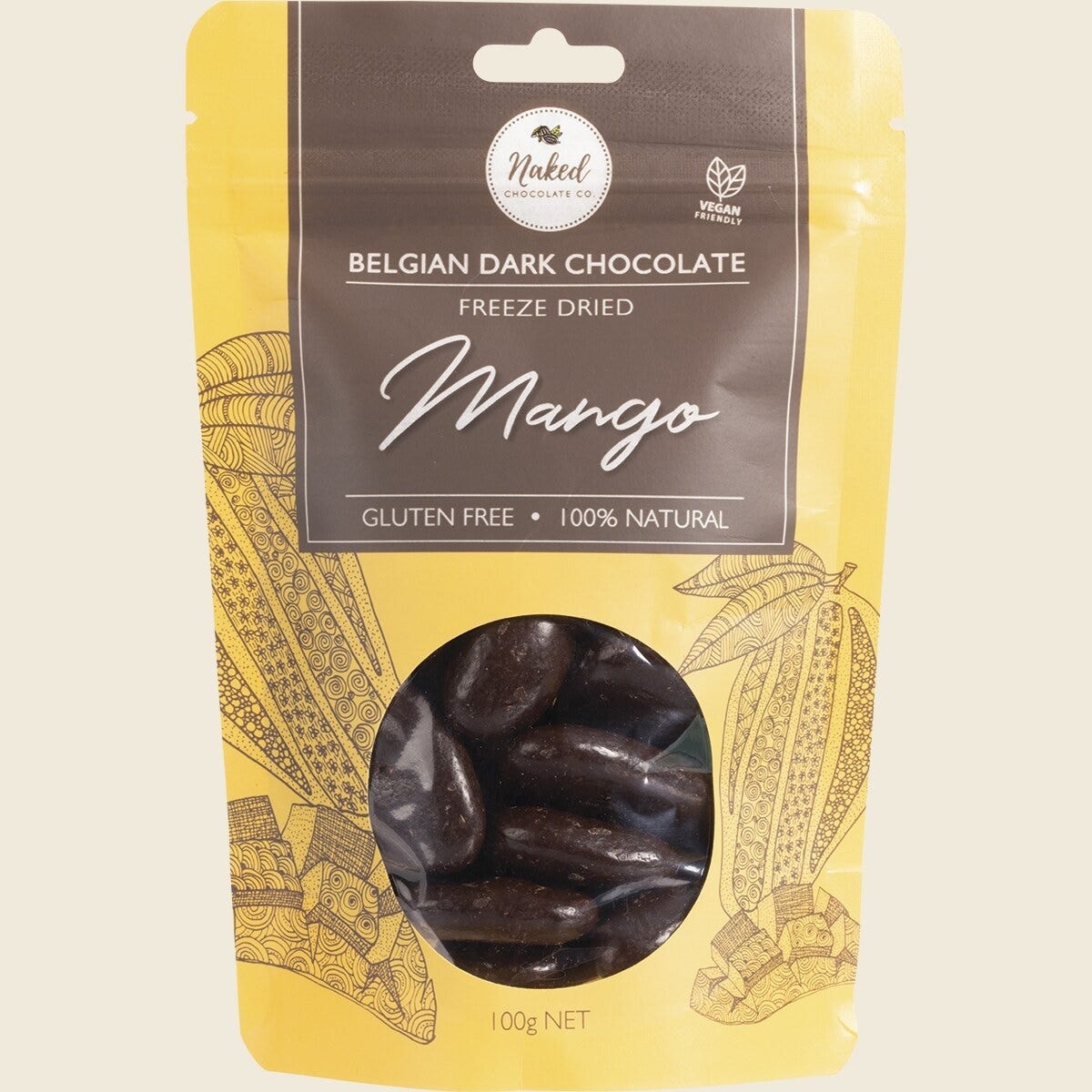 Naked Chocolate Co Freeze Dried Mango Dark Chocolate 100g