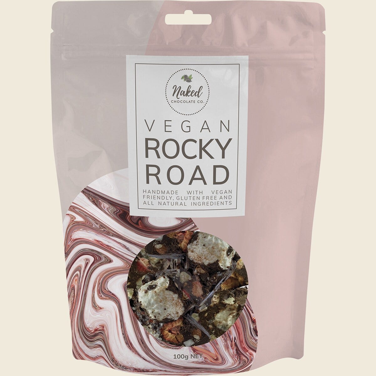 Naked Chocolate Co Vegan Rocky Road Dark Chocolate 100g