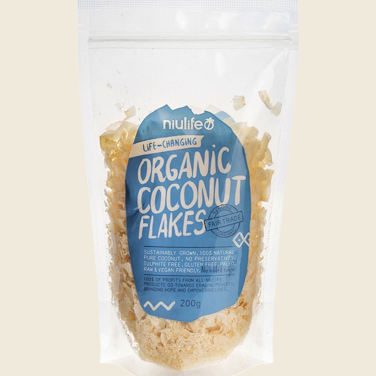 Niulife Certified Organic Flaked Coconut 200g