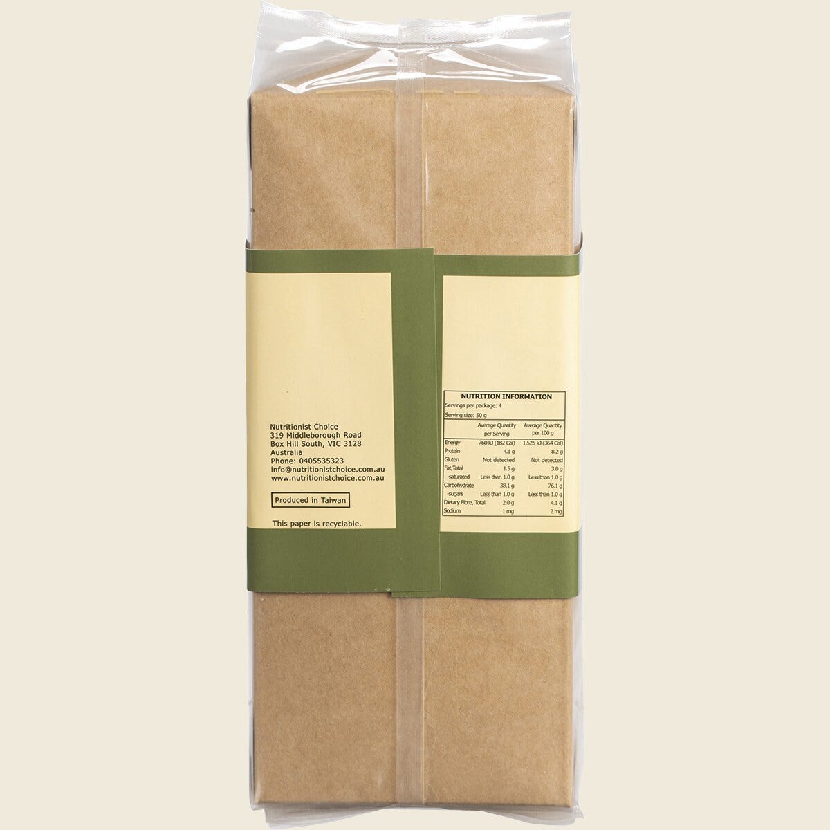 Nutritionist Choice Certified Organic Bifun Brown Rice Noodles 200g – back packaging
