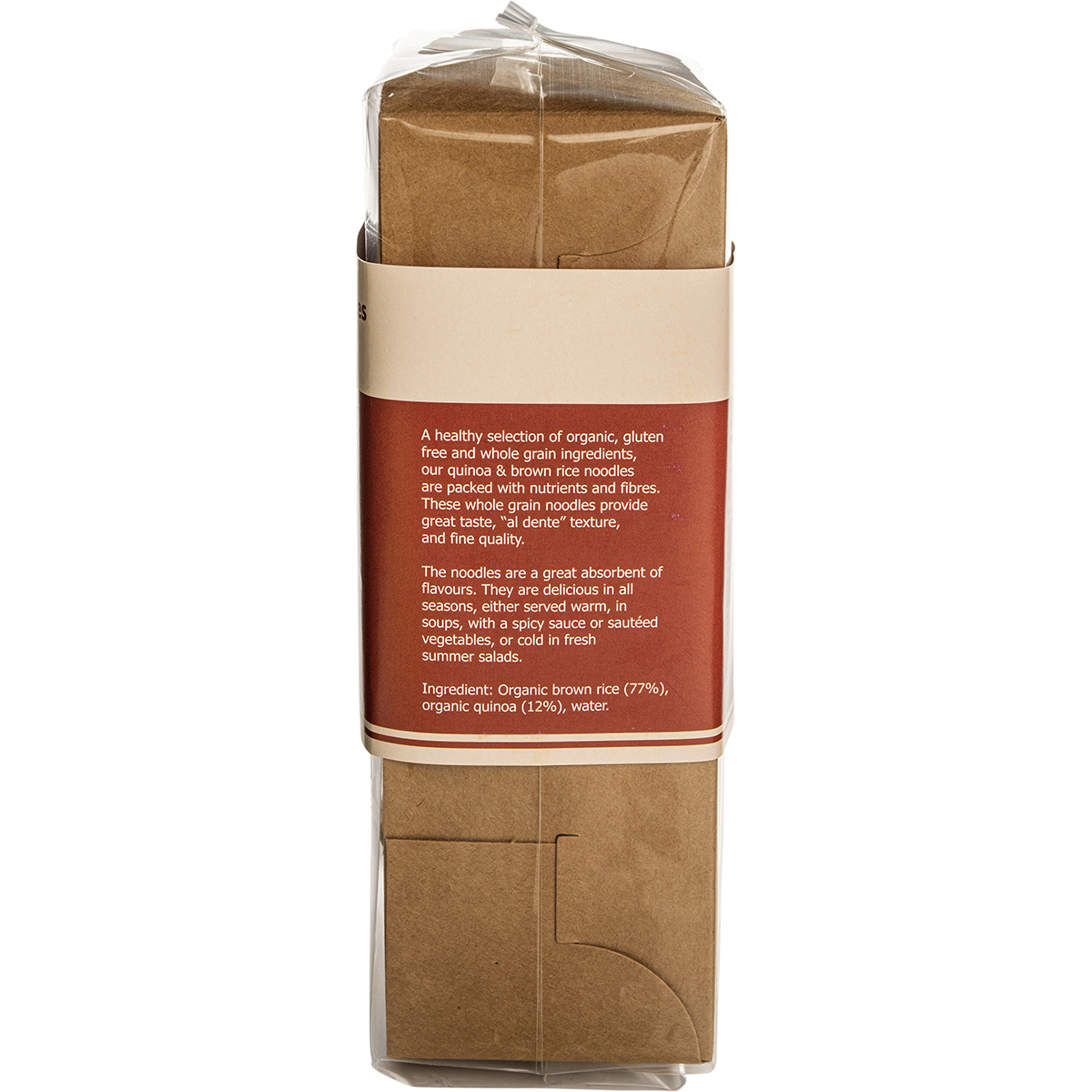 Nutritionist Choice Certified Organic Quinoa & Brown Rice Noodles 180g – left side packaging