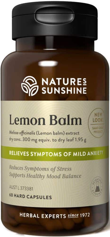 Natures Sunshine Lemon Balm 1.95g Vegecaps 60 Caps Front