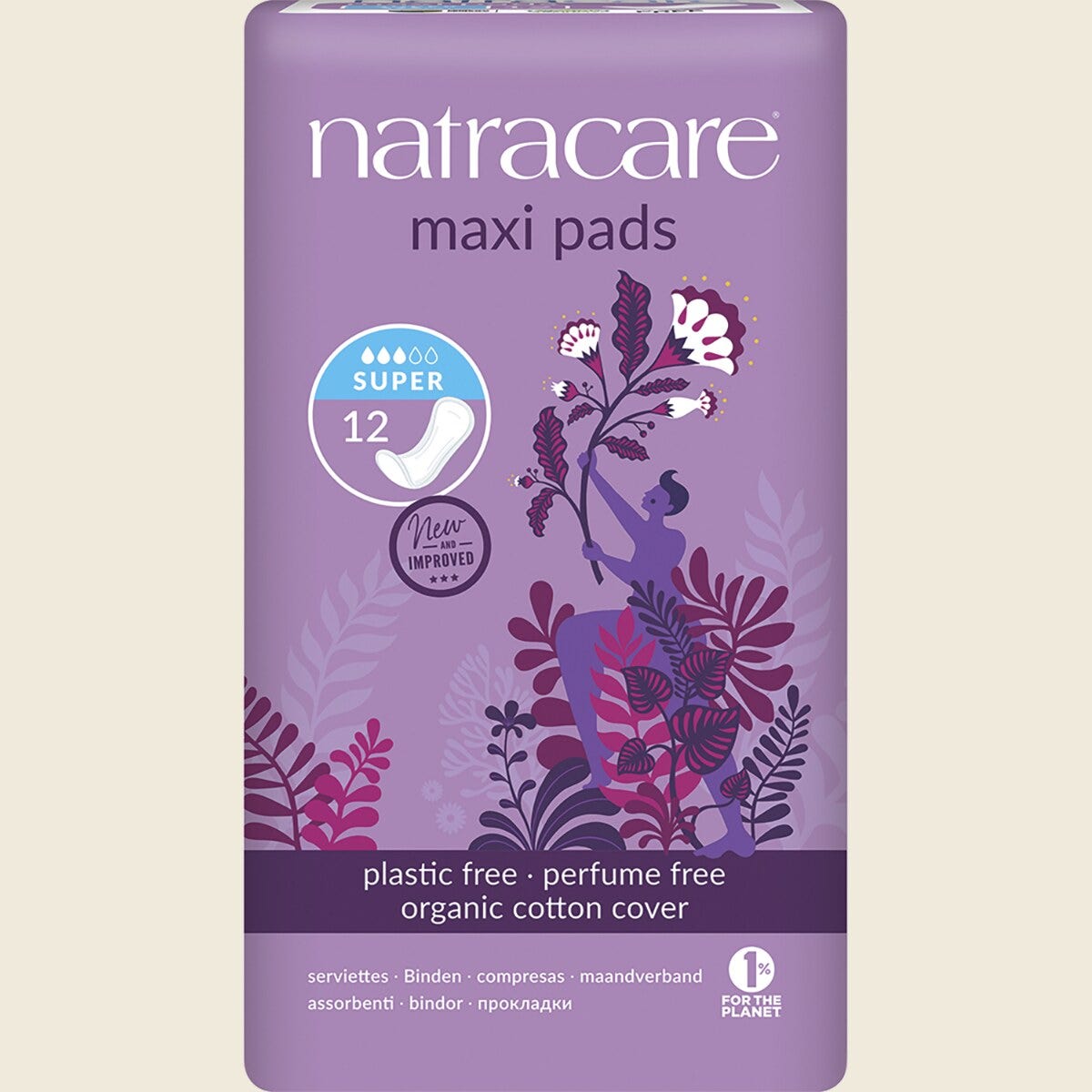 Natracare Maxi Pads Super 12-pack