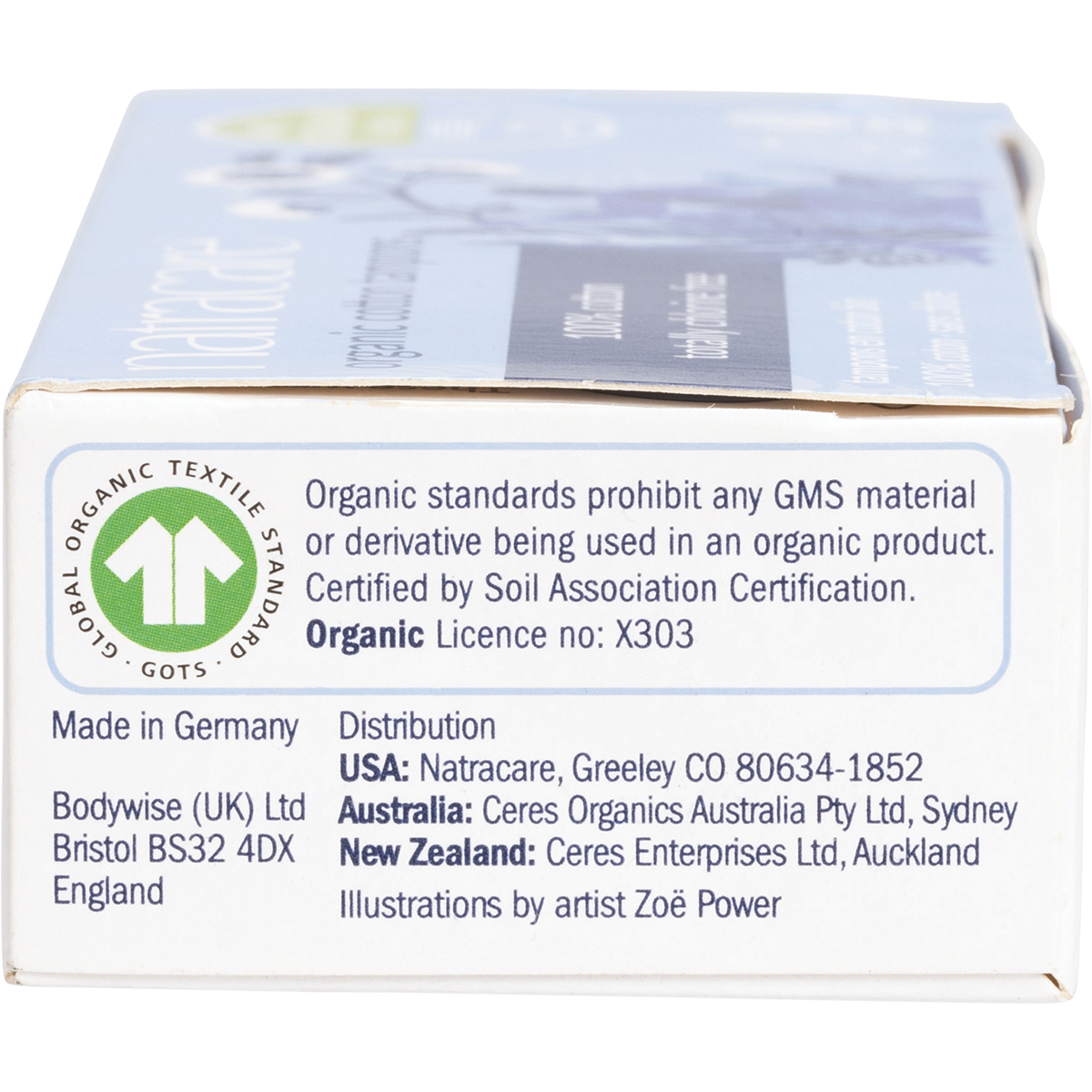 Natracare Regular Tampons (Non-Applicator) 20-pack left side view