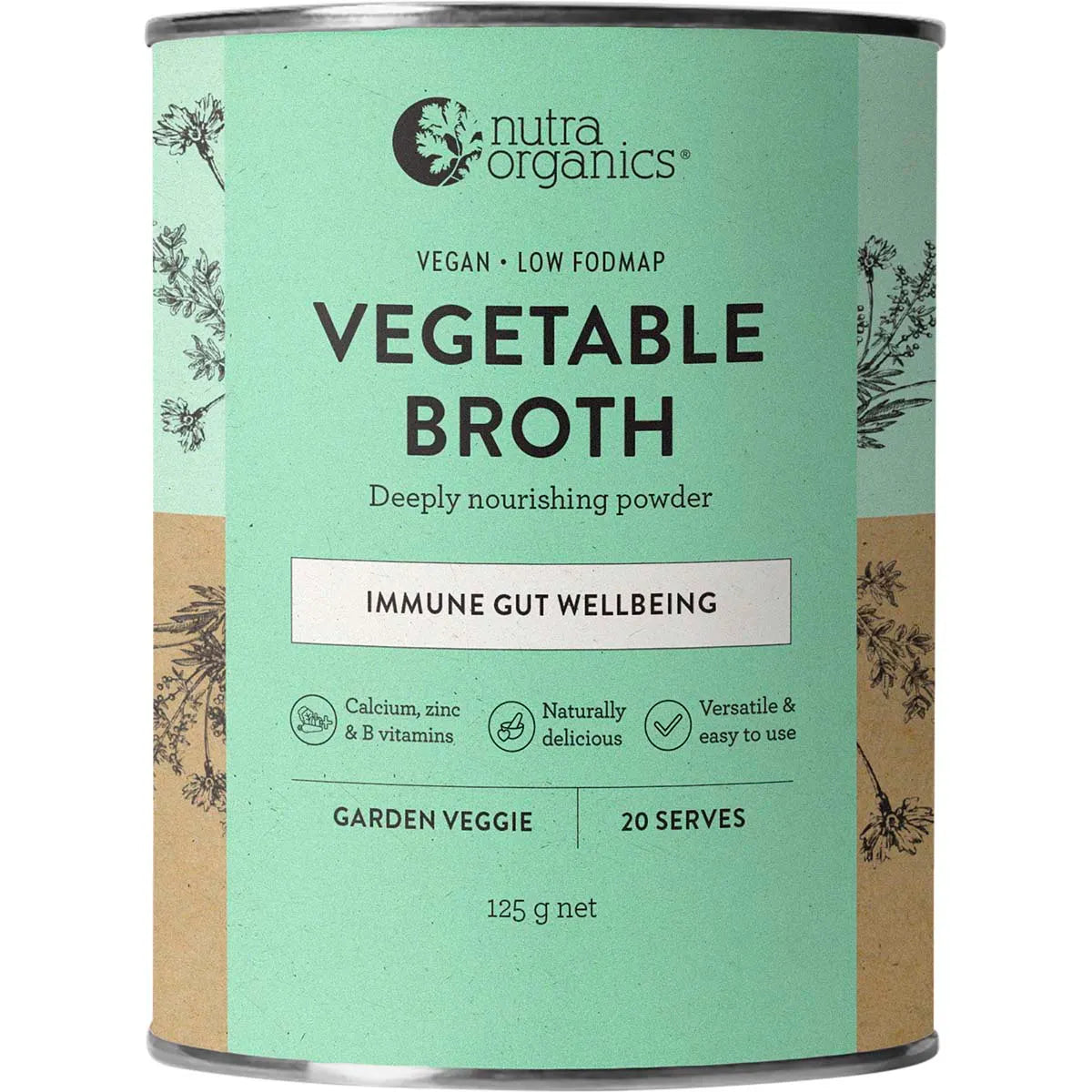 Nutra Organics Broth Vegetable Garden Veggie 125g