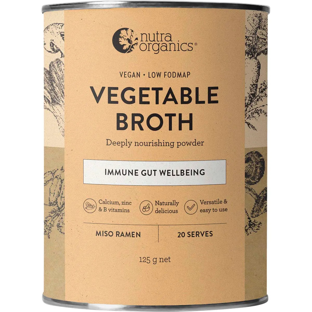 Nutra Organics Broth Vegetable Miso Ramen 125g