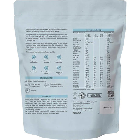 Nutra Organics Organic Thriving Family Protein (Protein + Multivitamin) Smooth Vanilla 1kg