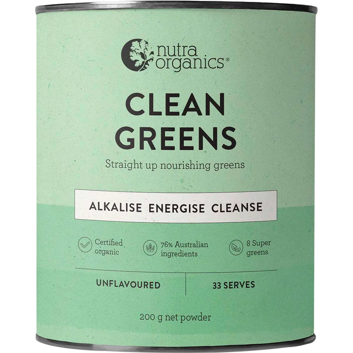 Nutra Organics Clean Greens Straight Up 200g