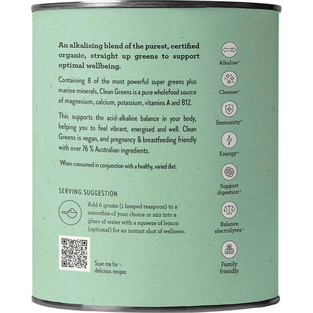 Nutra Organics Clean Greens Straight Up 200g