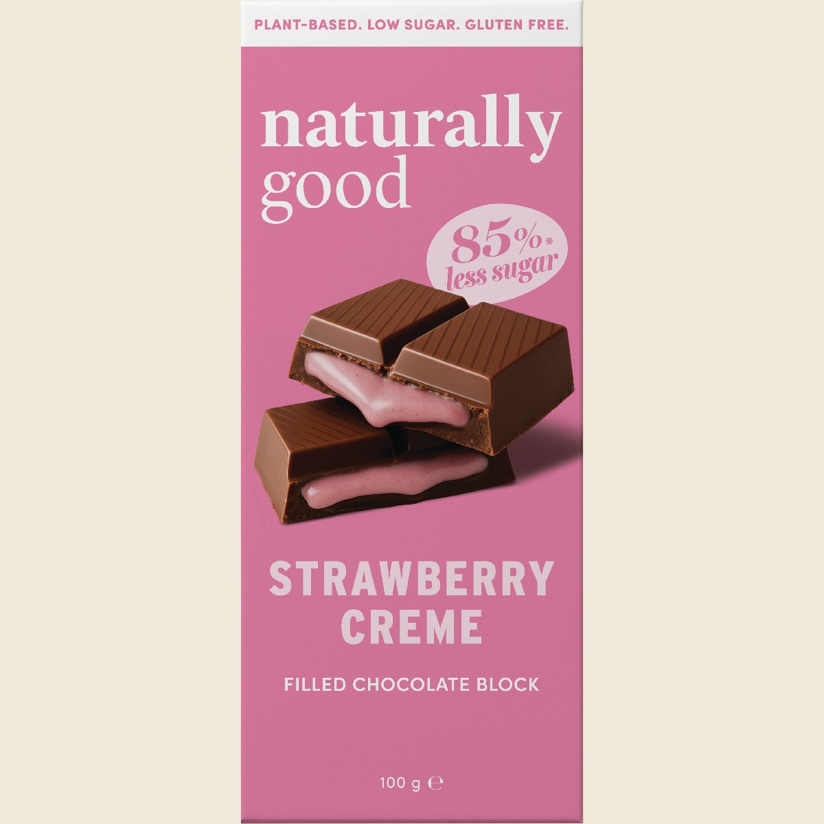 Naturally Good Filled Chocolate Block Strawberry Creme 100g