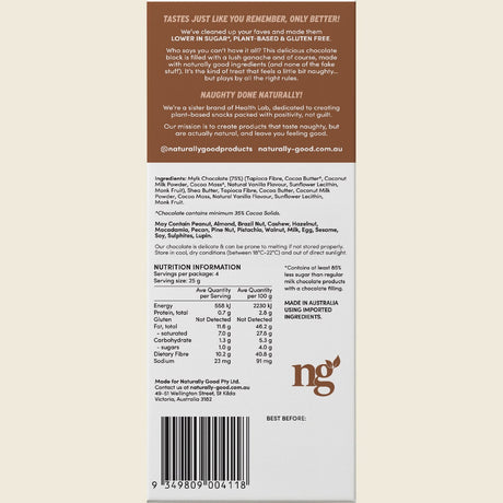 Naturally Good Filled Chocolate Block Ganache 100g