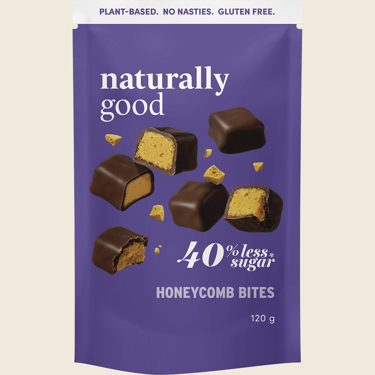 Naturally Good Choc Honeycomb Bites 120g Pack of 6 Front