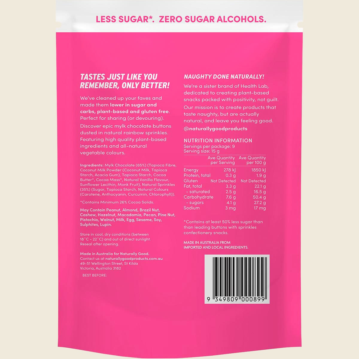 Naturally Good Mylk Zillions 50% Less Sugar 135g