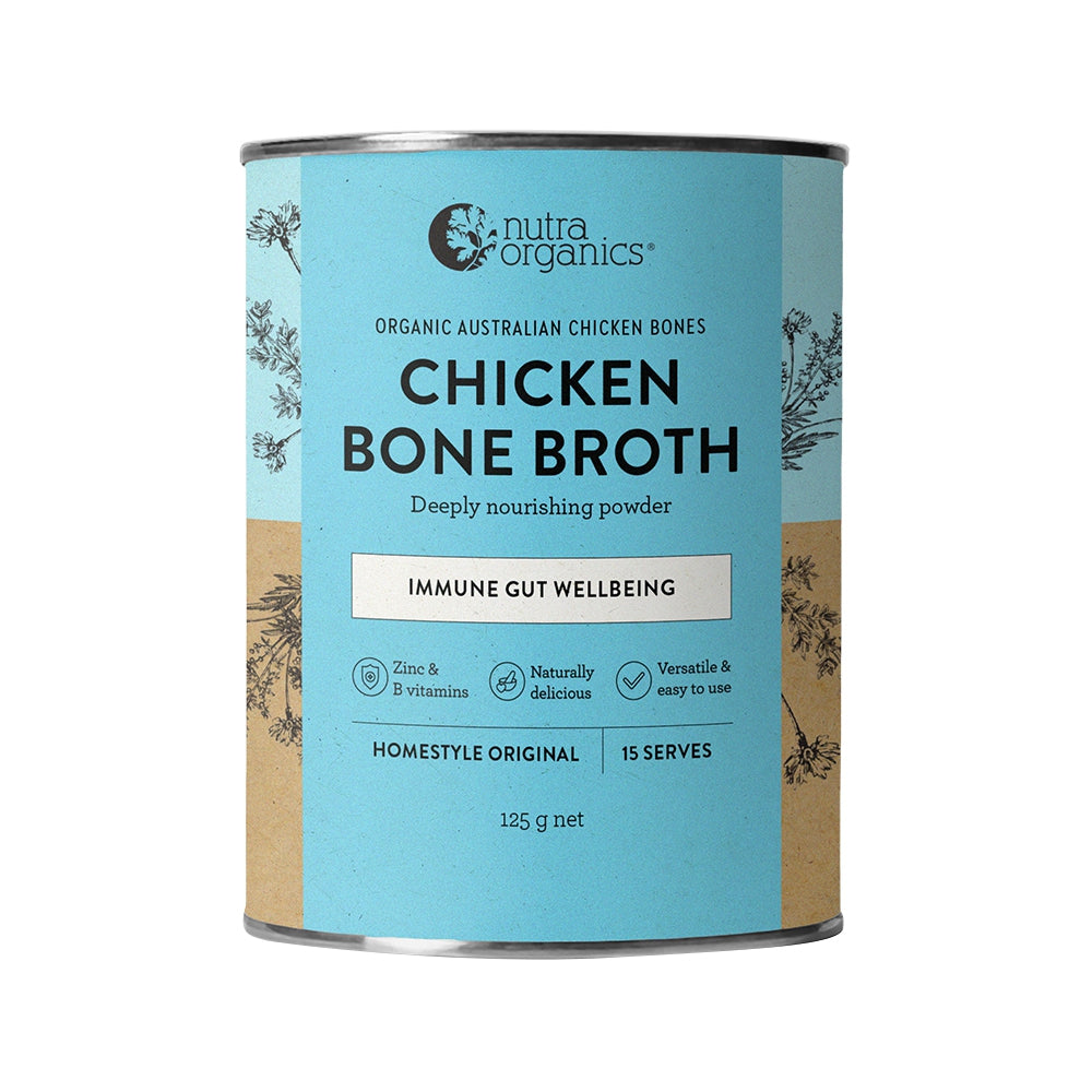 Nutra Organics Bone Broth Chicken Homestyle Original 125g front