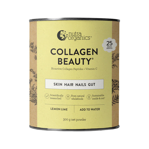Nutra Organics Collagen Beauty with Verisol + Vitamin C Lemon Lime 300g