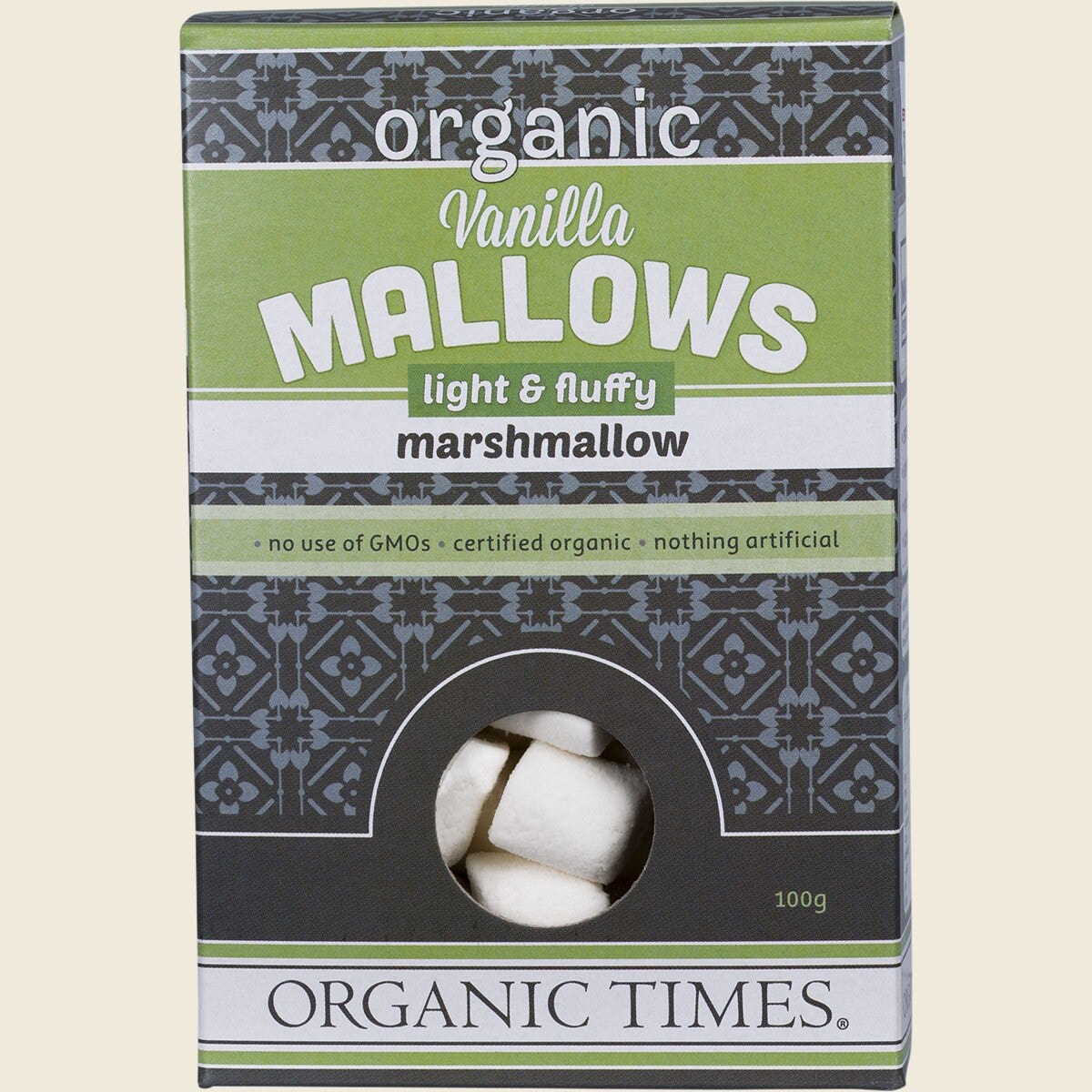 Organic Times Marshmallows Vanilla 100g Front