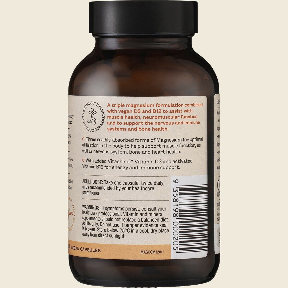 Ora Health Mag3 Complete 120 Capsules right side label